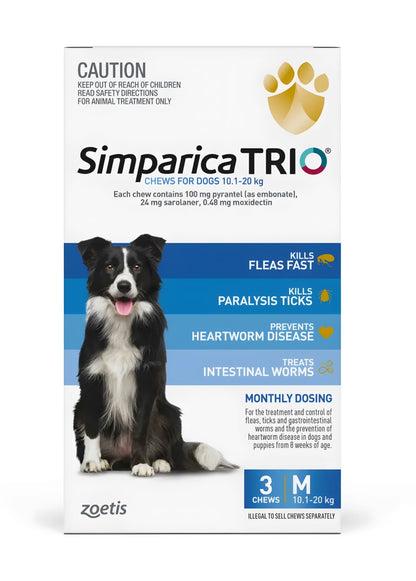 Zoetis Simparica Trio  (10-20 kg)