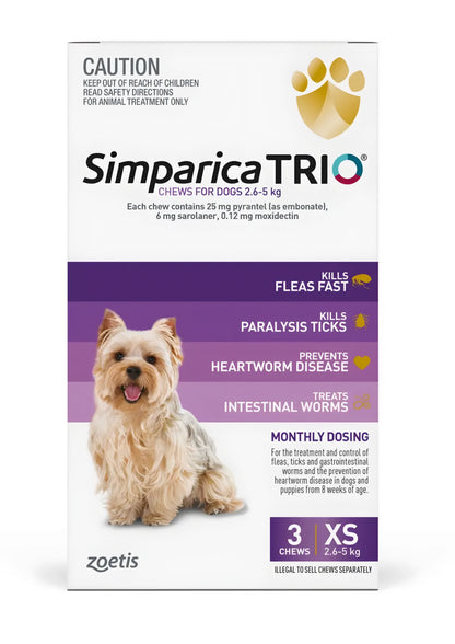 Zoetis Simparica Trio  (2.5-5 kg)