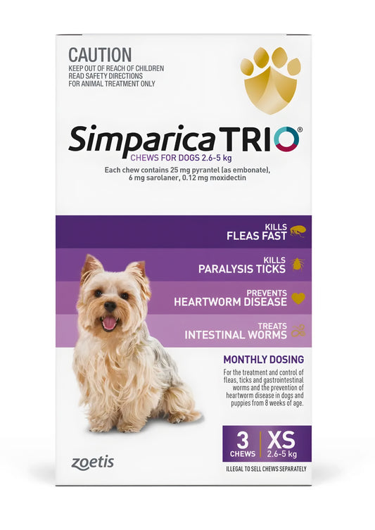 Zoetis Simparica Trio  (2.5-5 kg)