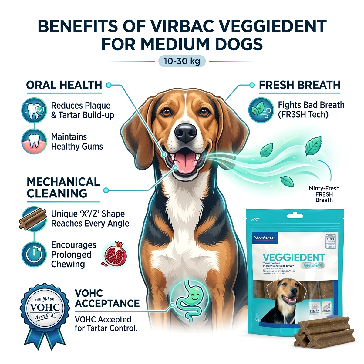 Virbac Veggiedent Medium (10-30 kg)