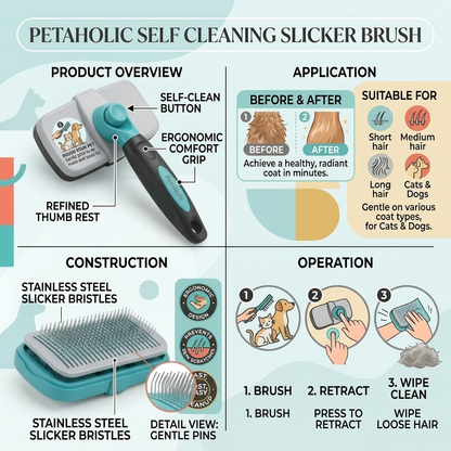 Petaholic Self Cleaning Slicker Brush