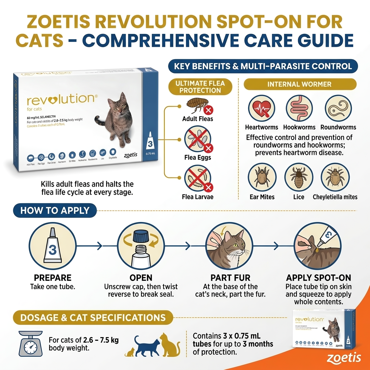 Zoetis Revolution Spot on for Cats (2.6 - 7.5 kg)