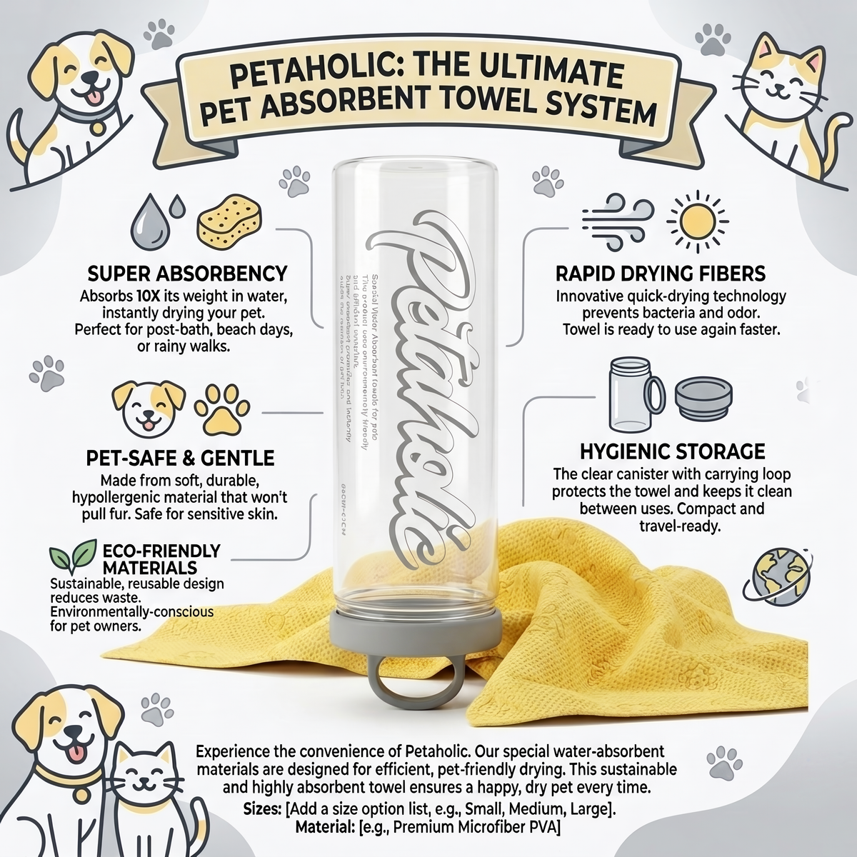 Petaholic Absorbent Towel